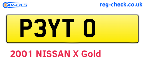 P3YTO are the vehicle registration plates.