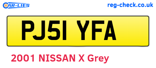 PJ51YFA are the vehicle registration plates.
