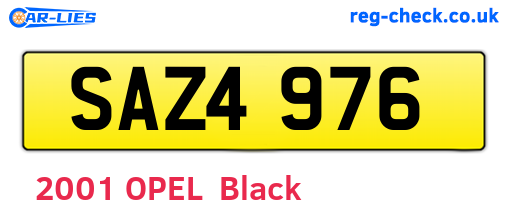 SAZ4976 are the vehicle registration plates.