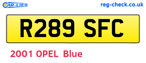 R289SFC are the vehicle registration plates.