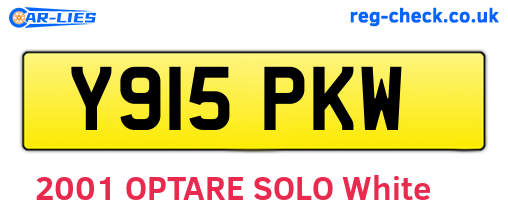 Y915PKW are the vehicle registration plates.
