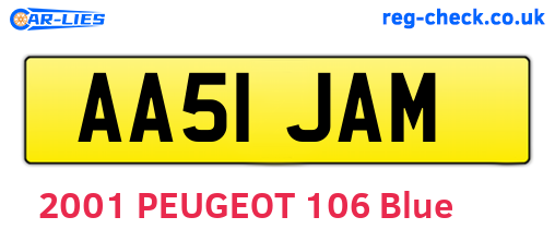 AA51JAM are the vehicle registration plates.