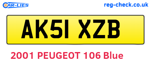 AK51XZB are the vehicle registration plates.