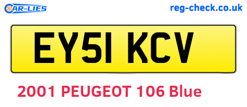 EY51KCV are the vehicle registration plates.