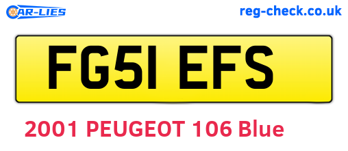 FG51EFS are the vehicle registration plates.