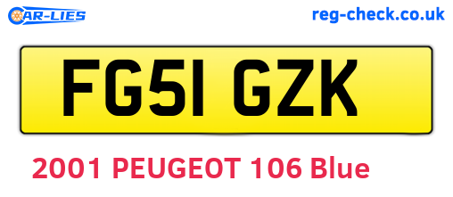 FG51GZK are the vehicle registration plates.