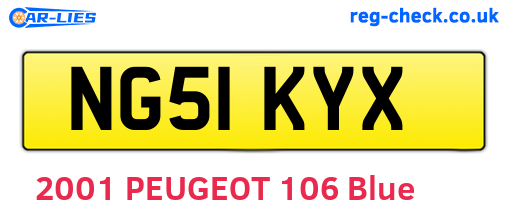 NG51KYX are the vehicle registration plates.