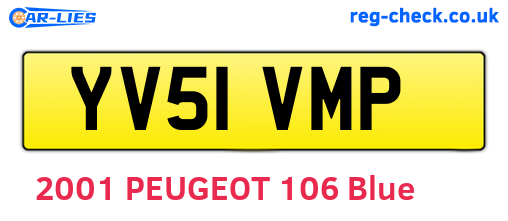 YV51VMP are the vehicle registration plates.