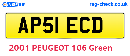 AP51ECD are the vehicle registration plates.
