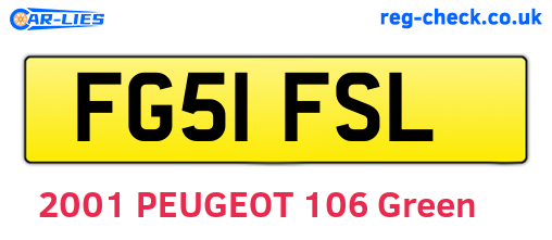 FG51FSL are the vehicle registration plates.