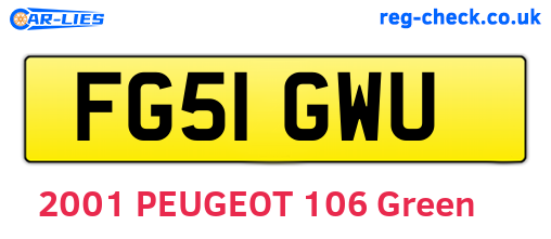 FG51GWU are the vehicle registration plates.