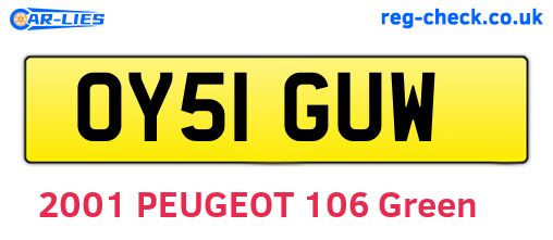 OY51GUW are the vehicle registration plates.