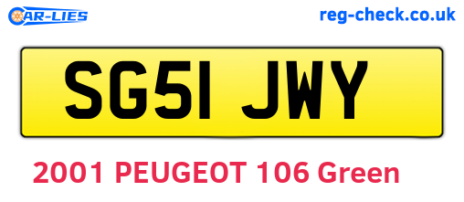SG51JWY are the vehicle registration plates.