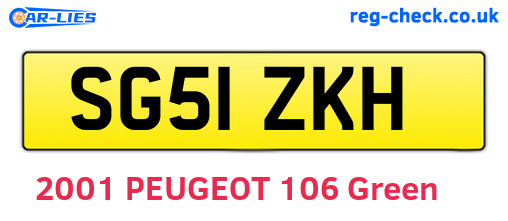 SG51ZKH are the vehicle registration plates.