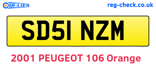 SD51NZM are the vehicle registration plates.