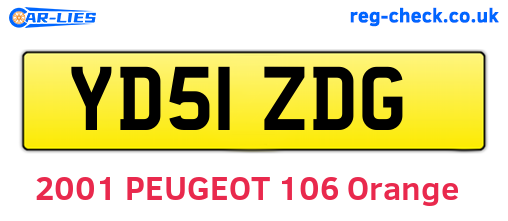 YD51ZDG are the vehicle registration plates.