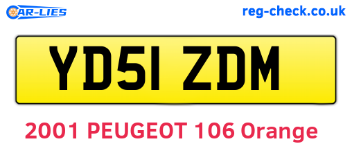 YD51ZDM are the vehicle registration plates.