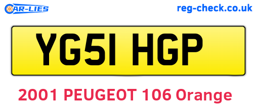 YG51HGP are the vehicle registration plates.