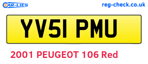 YV51PMU are the vehicle registration plates.