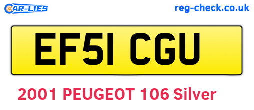 EF51CGU are the vehicle registration plates.