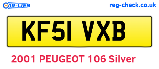 KF51VXB are the vehicle registration plates.