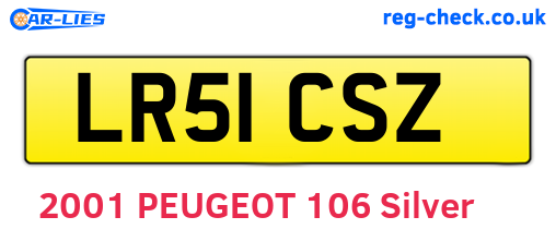 LR51CSZ are the vehicle registration plates.