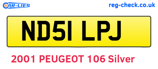 ND51LPJ are the vehicle registration plates.