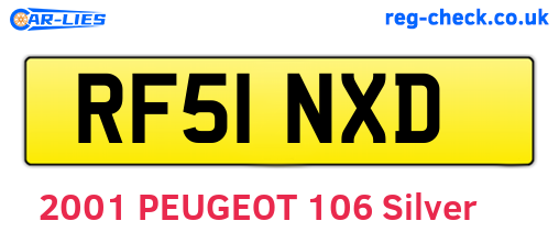RF51NXD are the vehicle registration plates.