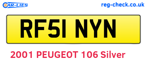 RF51NYN are the vehicle registration plates.