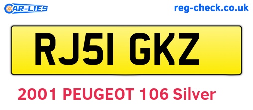 RJ51GKZ are the vehicle registration plates.