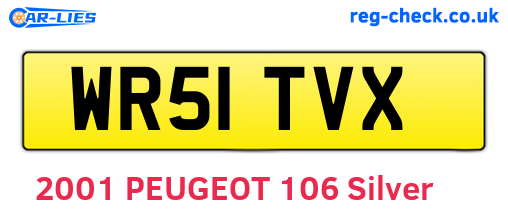 WR51TVX are the vehicle registration plates.