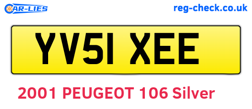 YV51XEE are the vehicle registration plates.