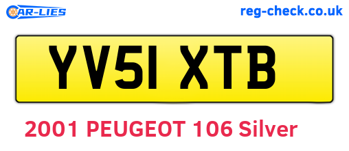 YV51XTB are the vehicle registration plates.