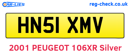 HN51XMV are the vehicle registration plates.