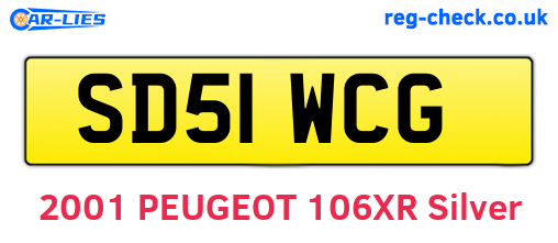 SD51WCG are the vehicle registration plates.