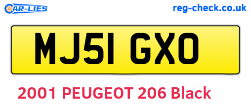 MJ51GXO are the vehicle registration plates.