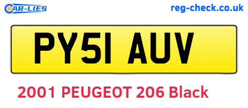 PY51AUV are the vehicle registration plates.