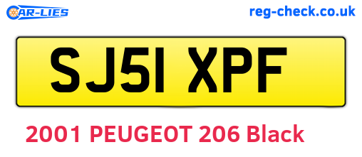 SJ51XPF are the vehicle registration plates.
