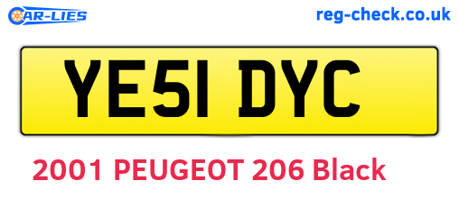 YE51DYC are the vehicle registration plates.