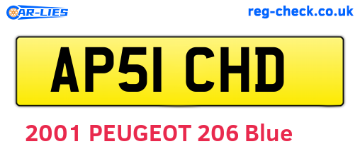 AP51CHD are the vehicle registration plates.