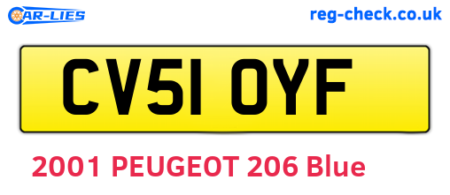 CV51OYF are the vehicle registration plates.