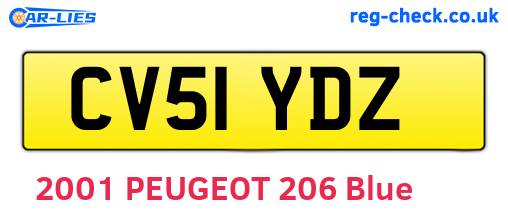 CV51YDZ are the vehicle registration plates.