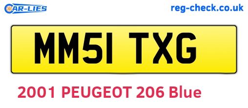 MM51TXG are the vehicle registration plates.