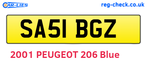 SA51BGZ are the vehicle registration plates.