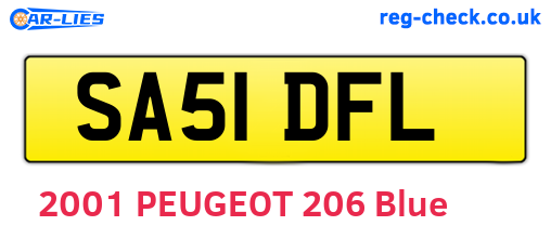 SA51DFL are the vehicle registration plates.