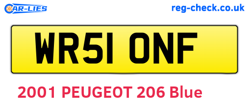 WR51ONF are the vehicle registration plates.