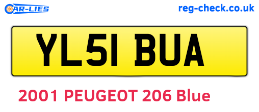 YL51BUA are the vehicle registration plates.