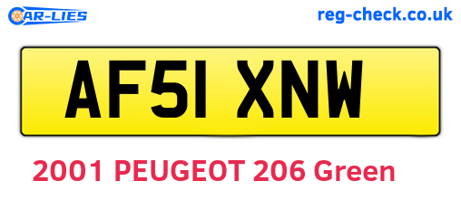 AF51XNW are the vehicle registration plates.
