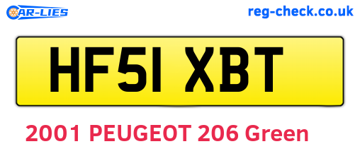 HF51XBT are the vehicle registration plates.