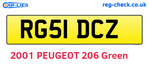 RG51DCZ are the vehicle registration plates.